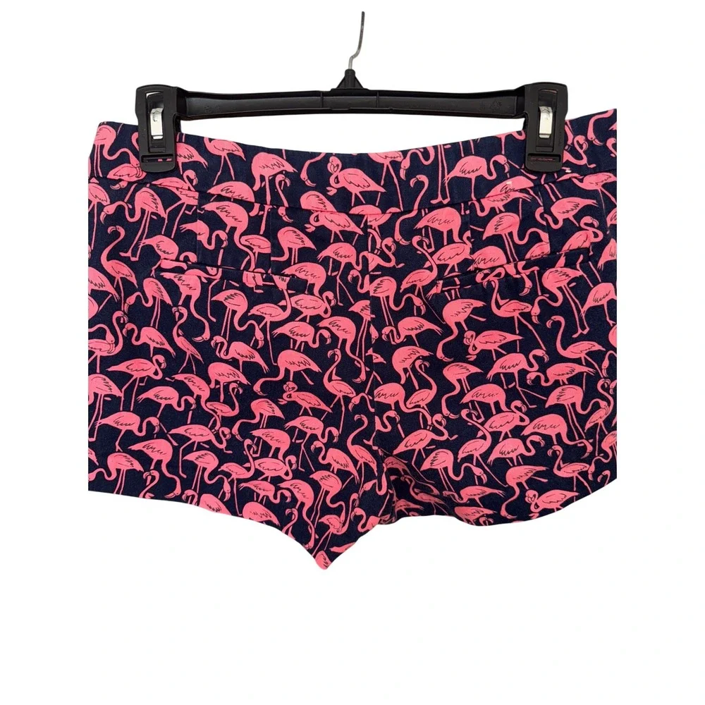 J.‎ Crew Factory Pink Flamingo Print Navy Chino Shorts Women's Size 4